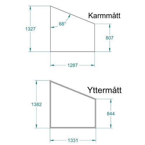 Päätyikkuna Talvi Musta