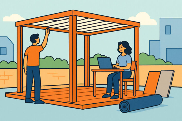Pergola varjostuksena – materiaalit ja kate
